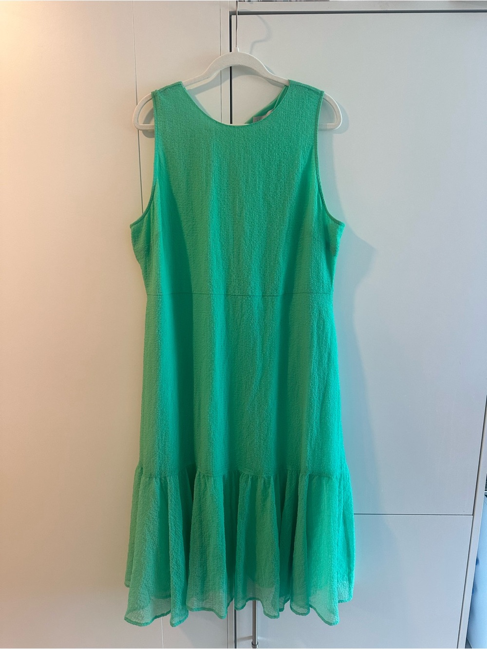 Sleeveless Green Ruffle-Hem Dress - Brand Unspecified